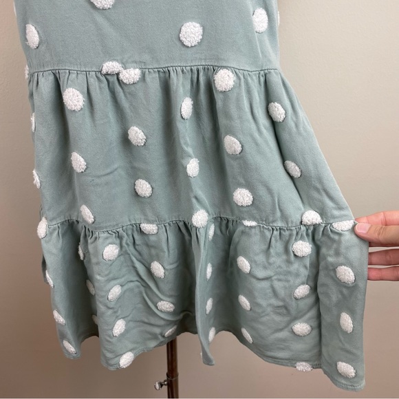 Blu Pepper Green White Polka Dot Blouse Top Bohemian Boho Casual Women Small - Picture 4 of 8